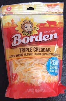 Triple Cheddar A Blend Of Mild White, Medium And Sharp Cheddar Shredded Cheese, Triple Cheddar