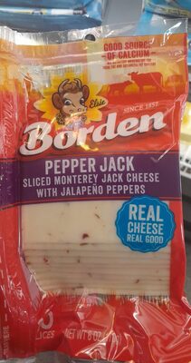Pepper Jack Sliced Monterey Jack Cheese With Jalapeno Peppers, Pepper Jack