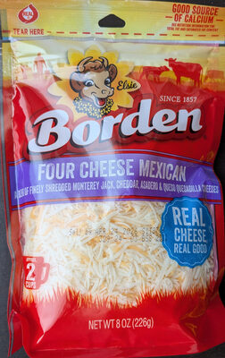Four Cheese Mexican A Blend Of Finely Shredded Cheddar, Monterey Jack, Asadero & Queso Blanco Cheese, Four Cheese Mexican