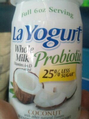 Probiotic Coconut Blended Whole Milk Yogurt, Coconut