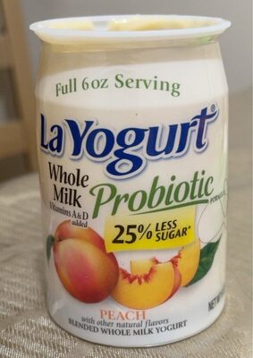 Probiotic Peach Blended Whole Milk Yogurt, Peach