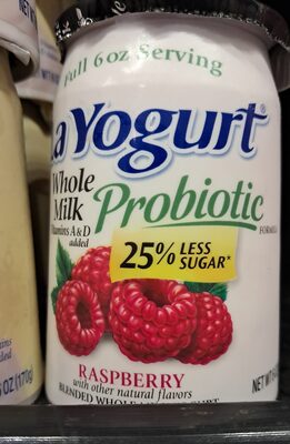 Probiotic Raspberry Blended Whole Milk Yogurt, Raspberry