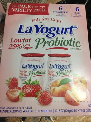 Probiotic Strawberry And Peach Blended Lowfat Yogurt