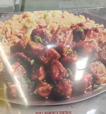 Pork Burnt Ends In Korean BBQ Sauce With Fried Rice