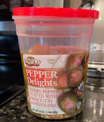 Pepper Delights Cherry Peppers Stuffed With Prosciutto & Provolone, Pepper Delights