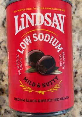 Mild & Nutty Black Ripe Pitted Low Sodium Medium Olives, Mild & Nutty