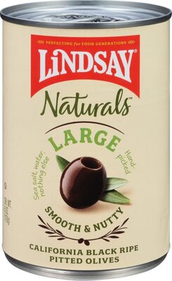 Smooth & Nutty Black Ripe Pitted Large Olives, Smooth & Nutty
