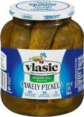 Vlasic Purely Pickles Kosher Dill Whole Pickles, Keto Friendly, 32 fl. oz.