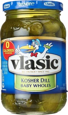 Vlasic Kosher Dill baby Whole Pickles, Keto Friendly, 16 fl. oz.