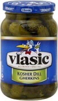 Vlasic Kosher Dill Gherkins Pickles, Keto Friendly, 16 fl. oz.