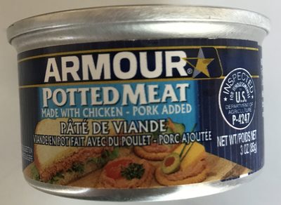 Armour Potted Meat, 12g Protein Per Serving, 3 oz. Can