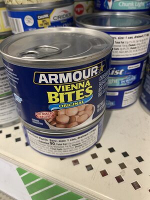 Armour Star Vienna Sausage Bites, Original Flavor, 7g Protein Per Serving, Canned Sausage, 10 oz. Can