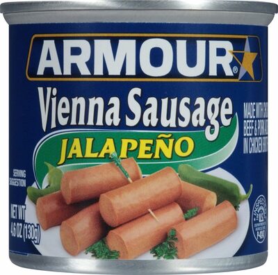 Armour Jalapeno Vienna Sausage, 6g Protein Per Serving, 4.6 oz Can