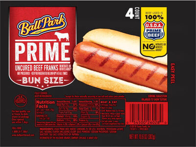 Bun Size Uncured Beef Franks, Bun Size