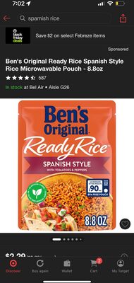 Ben's Original Ready Rice, Spanish Style, 8.8 Oz. Pouch