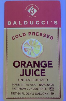 Orange Cold Pressed Juice, Orange