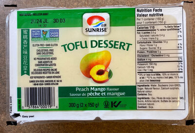 Sunrise, Tofu Dessert, Peach Mango