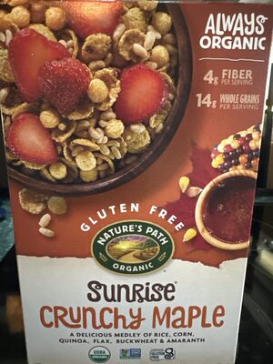 Crunchy Maple A Delicious Medley Of Corn, Rice, Quinoa, Flax, Buckwheat & Amaranth Organic Cereal, Crunchy Maple