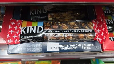 Dark Chocolate Cherry Cashew + Antioxidants Plus Bar, Dark Chocolate Cherry Cashew Antioxidants