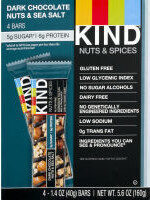 Nuts & Spices Bars, Dark Chocolate Nuts & Sea Salt