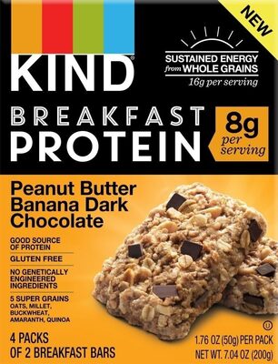 Peanut Butter Banana Dark Chocolate Breakfast Protein Bars, Peanut Butter Banana Dark Chocolate