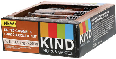Salted Caramel & Dark Chocolate Nut Nuts & Spices Bars, Salted Caramel & Dark Chocolate Nut