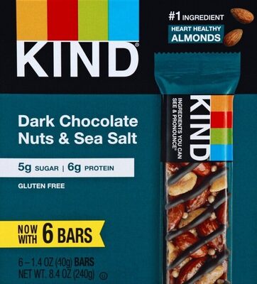 Dark Chocolate Nuts & Sea Salt Bars, Dark Chocolate Nuts & Sea Salt