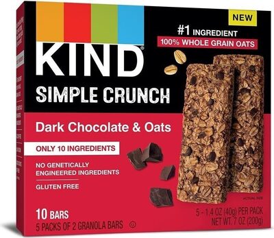 Dark Chocolate & Oats Granola Bars, Dark Chocolate; Oats
