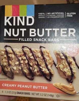 Nut Butter Creamy Peanut Butter Filled Snack Bars, Peanut Butter