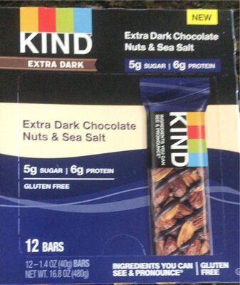 Extra Dark Chocolate Nuts & Sea Salt Bars, Extra Dark Chocolate Nuts & Sea Salt