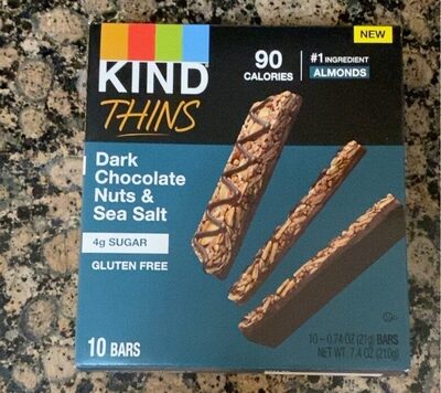 Dark Chocolate Almond & Sea Salt Bars, Dark Chocolate; Almond; Sea Salt