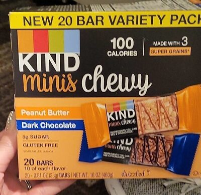 Minis Chewy Peanut Butter And Dark Chocolate Bars