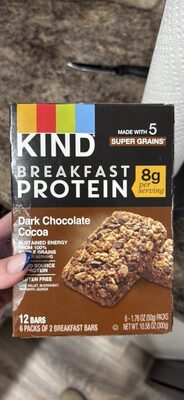Dark Chocolate Cocoa Breakfast Protein Bars, Dark Chocolate Cocoa