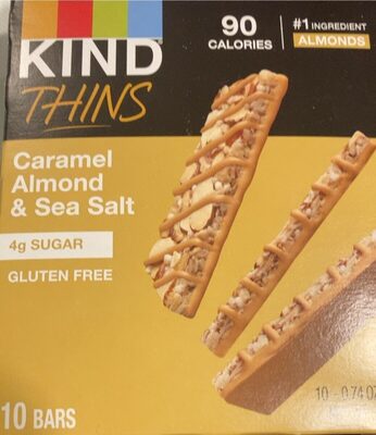 Caramel Almond & Sea Salt Thins Bars, Caramel Almond & Sea Salt