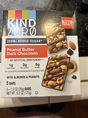 Zero Peanut Butter Dark Chocolate Bars, Peanut Butter; Dark Chocolate