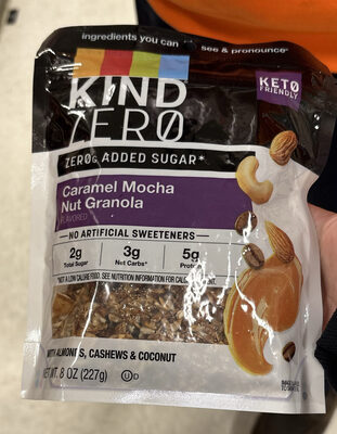 Zero Caramel Mocha Flavored With Almonds, Cashews & Coconut Nut Granola, Caramel; Mocha