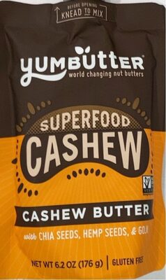 Superfood Cashew Butter With Chia Seeds, Hemp Seeds, & Goji, Chia Seeds, Hemp Seeds, & Goji