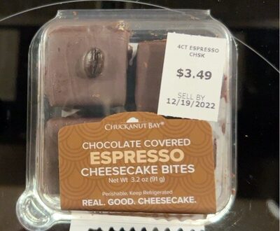 Chocolate Covered Espresso Cheesecake Bites, Chocolate