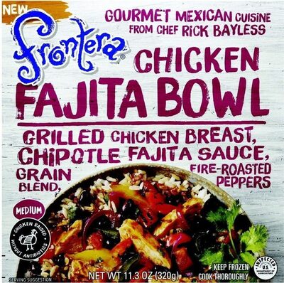 Medium Grilled Chicken Breast With Chipotle Fajita Sauce, Grain Blend, Black Beans & Peppers Fajita Bowl, Chicken