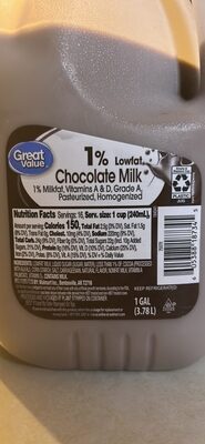 Chocolate 1% Lowfat Milk, Chocolate