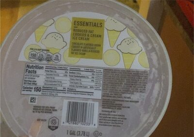 Chocolate Flavored Cream Cookies In Artificially Flavored Vanilla Reduced Fat Ice Cream, Chocolate