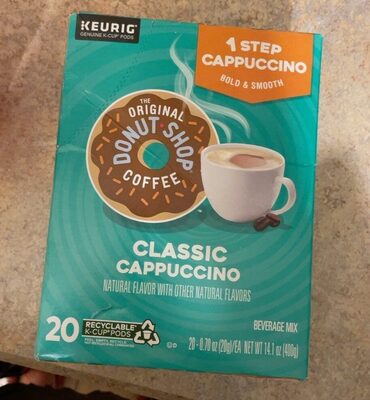 Dark Roast Classic Cappuccino Flavor Beverage Mix Coffee K-Cup Pods, Classic Cappuccino