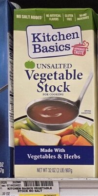 Unsalted Vegetable Stock For Cooking