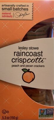Raincoast Crispcotti Peach And Pecan Crackers, Raincoast Crispcotti