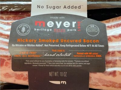 Hickory Smoked Uncured Bacon, Hickory Smoked