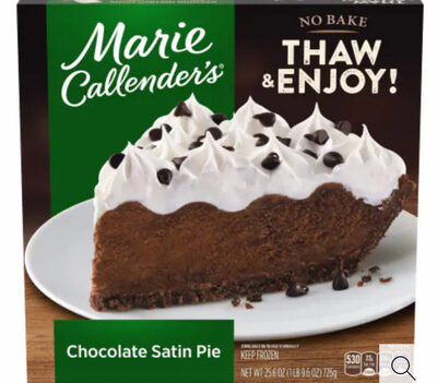 Marie Callender's Chocolate Satin Pie, Thaw & Enjoy Frozen Dessert, 25.6 oz.