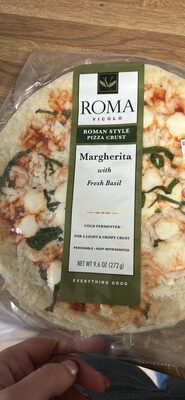 Margherita With Fresh Basil Roman Style Pizza Crust, Margherita