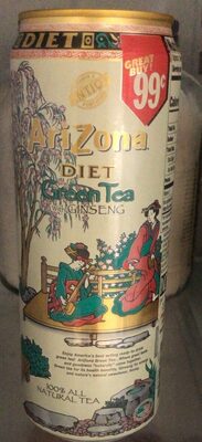Arizona, Green Tea With Ginseng, Zero Calorie