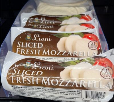 Mozzarella Sliced Fresh Cheese, Mozzarella