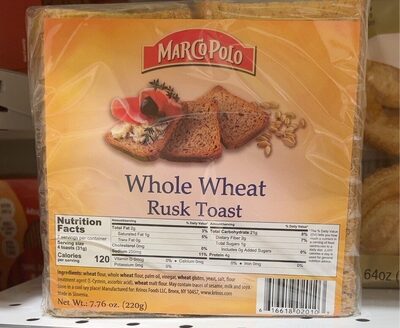 Whole Wheat Rusk Toast
